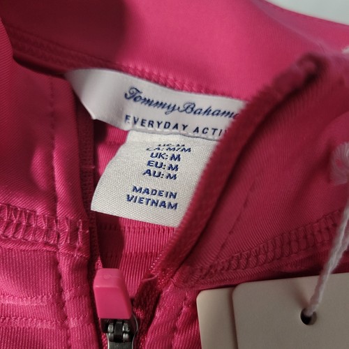 Tommy Bahama 1/4 Zip Pullover Womens Size MEDIUM Hot Pink Gym Beach - Picture 10 of 11