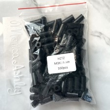M3 x 14mm Nylon Spacers Standoffs Black Round Spacer 100pcs M3x14mm