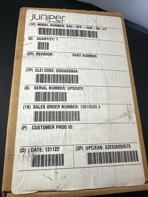 Juniper SRX-XFP-10GE-SR-ET 10G XFP Transceiver 850nm MMF Finisar FTLX8511D3BTL