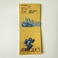 Vintage Wrights JOGGER Runner Sew On Patch Applique NOS 1980s Fitness