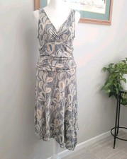 VTG BCBGMAXAZRIA 90s Bias Cut Paisley Midi Dress M FairyCore Stretch