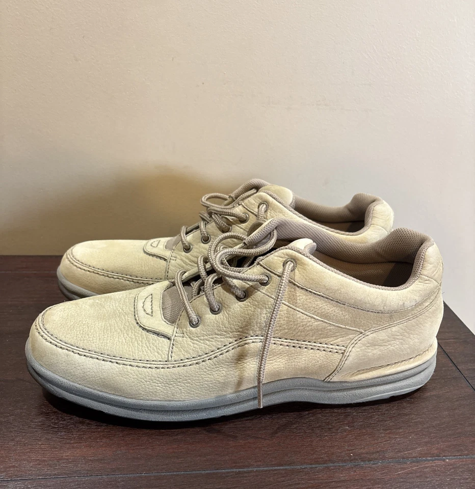 Rockport 鞋 World Tour 经典运动鞋 米色 皮革 低 MWT13M 男式 尺码 15 — 第 3/4 张图片