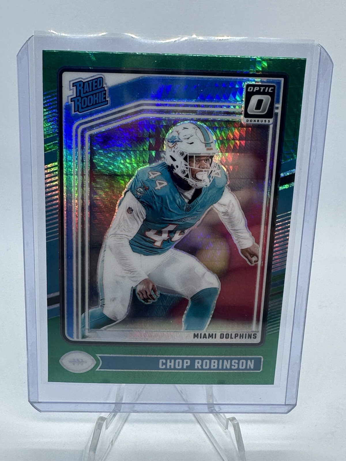 2024 Panini Donruss Optic - Rated Rookie Chop Robinson #219 Green Hyper Prizm...