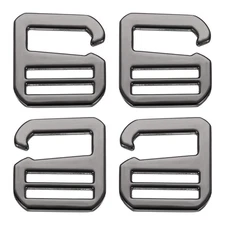 4 Pcs Wave Buckles 28x29mm G-Hook Backpack Strap Belt Hook Gun Black