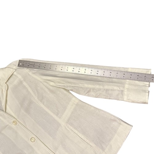 Rafaella Jacket Women Size 10 100% Linen White Blazer Coat 3 Button Long Sleeve - Picture 12 of 16