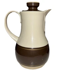VTG Thermos w Handle Tan Brown Coffee Carafe Butler Ingried No. 570 West Germany