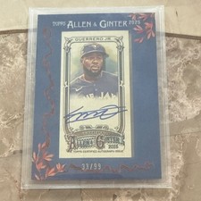 Topps 2025 Allen & Ginter Blue Frame /99 Vladimir Guerrero Jr. #MA-VGU