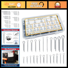 290 Pcs Cotter Pin Assortment Kit - 24 Sizes 304 Stainless Steel Hardware Pins f