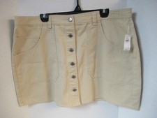 Old Navy Women s SZ 18 Cotton  TAN Utility Mini Skirt BUTTONS UP FRONT NWT