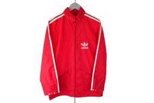 Vintage ADIDAS Jacket Sport Retro Size S/M Windbreaker Red Light Wear 80s