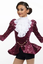 Dance Pre-Owned Costume Medium Adult Burgundy Weissman 9938 Jazz Tap Musical