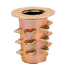 Hex Threaded Inserts for Soft Wood Zinc Alloy Flanged Thread Insert 10-24 x 1...