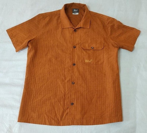 Men Jack Wolfskin T-Shirt Orange Polyester 38 / M