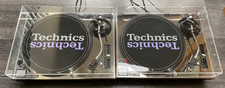 2 x Technics SL-1210 M3D Turntable w/ Lid Faceplates & New Phonos and Pop Up LED