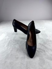Vionic Mia Pump Heel Shoes Women's 7 Black Faux Leather Slip-On Pointed Toe