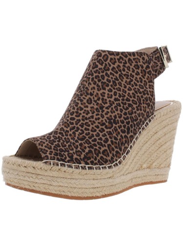 KENNETH COLE Womens Brown Peep-Slingback Retro-1" Platform Wedge Shoes 9.5 M