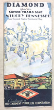 1930 DIAMOND MOTOR NEVR NOX MID CONTENENT OIL KENTUCKY TENNESSEE ROAD MAP