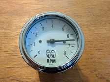 Used Mooneyes White Face Tachometer Made By Auto Meter Untested Used Mooneyes White Face Tachometer Made By Auto Meter Untested