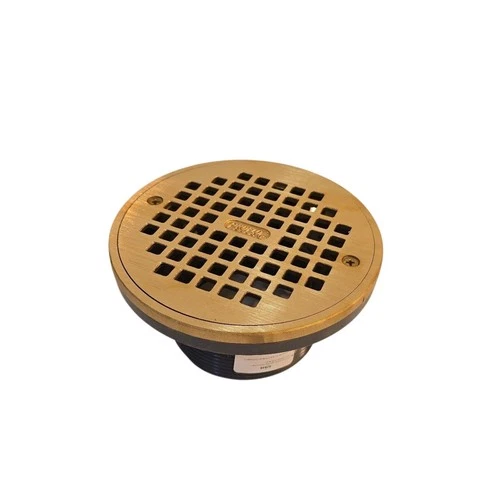 ProFlo PF42848 Plastic Drain Barrel with Brass Grate and Trim Ring Floor Drain - Picture 1 of 7
