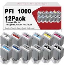 PFI-1000 12 Pack Ink Compatible 80ml Set for PRO-1000 Printer CMYK Photo Ink