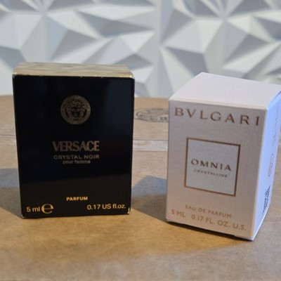 Versace Crystal Noir Parfum 5mL + BVLGARI Omnia Crystalline EDP 5mL Minis