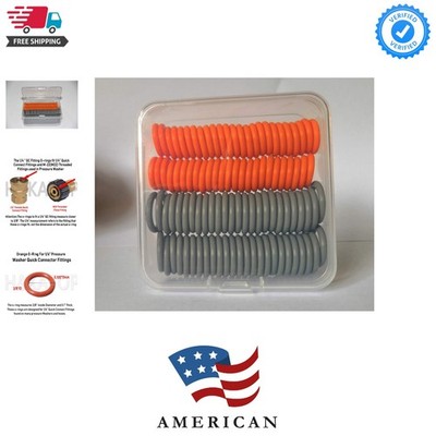 100pk New Pressure Washer O-Rings Seal Kits for 1/4''&3/8'' Quick Coupler