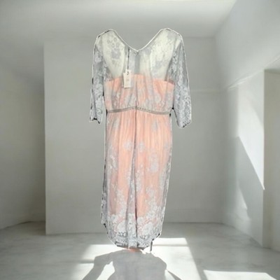 asos pink lace maternity dress NWT ASOS Maternity Gray Pink Lace Dress Size 10