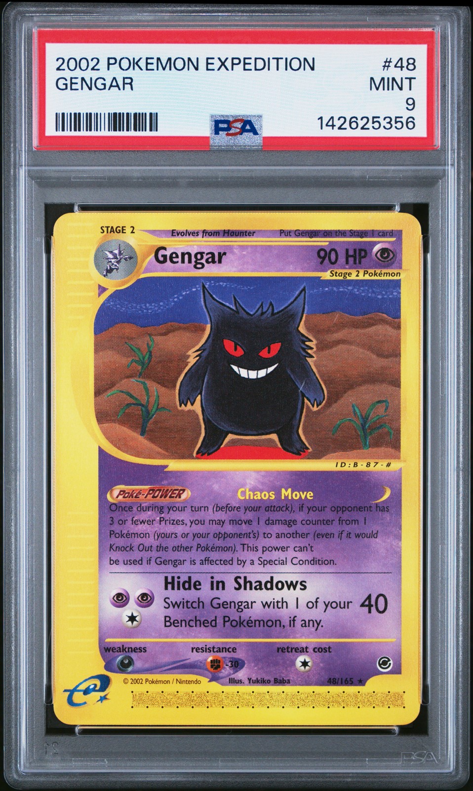 2002 POKEMON EXPEDITION #48 GENGAR PSA 9