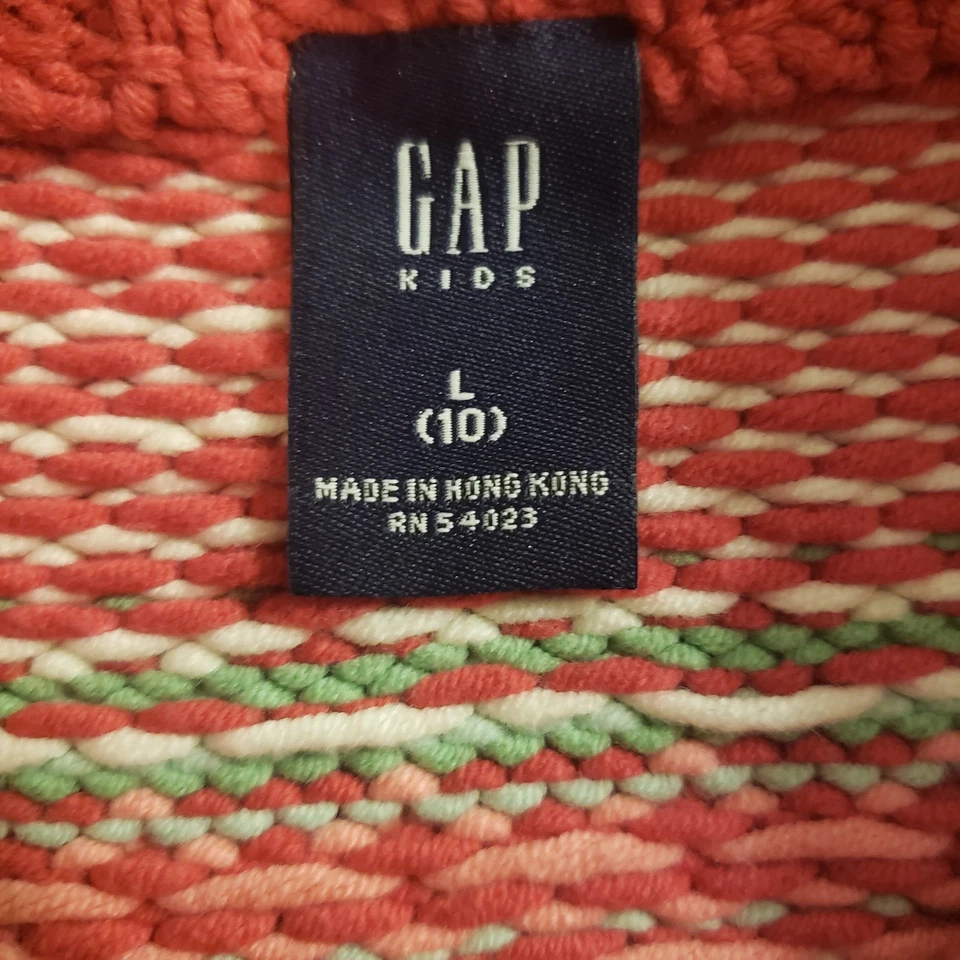 GAP Kids Sz L (10) Pink Full Zip Sweater Nordic Fair Isle Snowflake Holiday Ski - Image 3 of 4