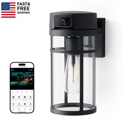 #ad #ad Outdoor Porch Light Camera 2K Wi Fi Security Cam with AI Human Detection Pan amp; $255.29