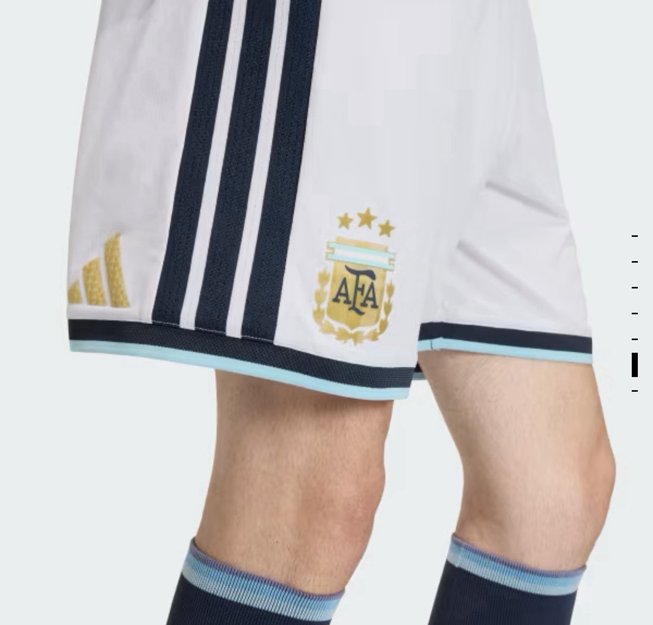 Shorts Titular Seleccion Argentina Campeon 2026 Versión Jugador Adidas Blanco