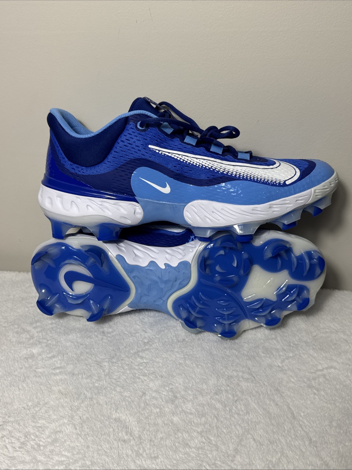 Nike Alpha Huarache Elite 4 Low MCS Baseball Cleats Blues DX6962-416 Size 14