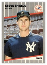 Steve Shields 1989 Fleer #269 New York Yankees VTG Baseball *341