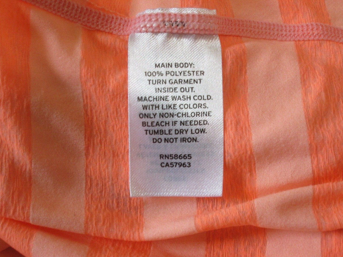 Z by Zella Orange Striped Shirt Women Size L Chest 44 Open
