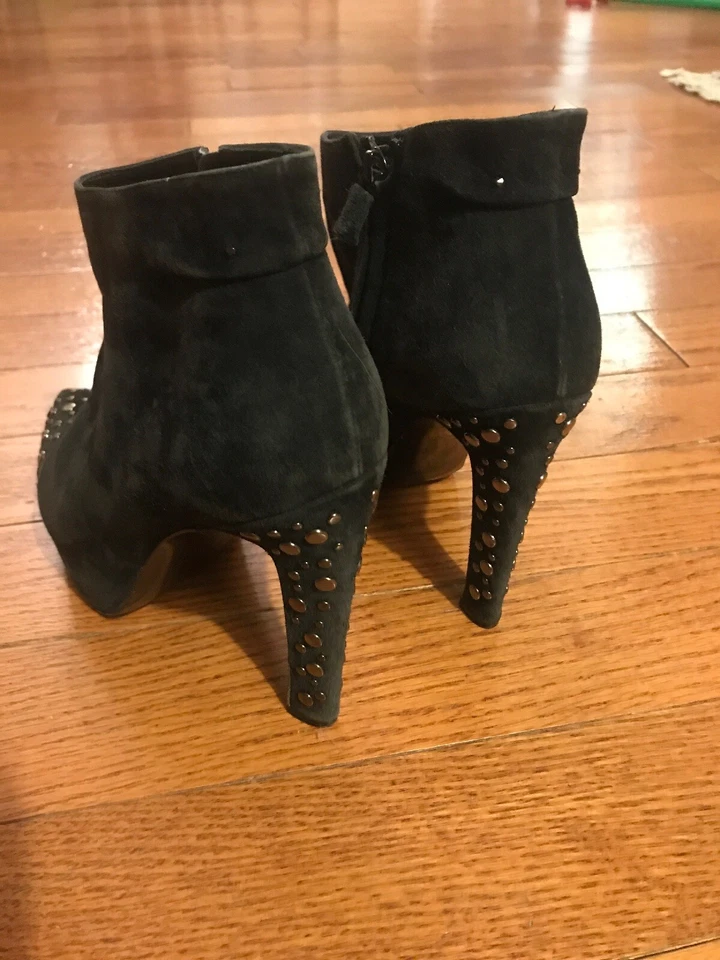 Roger Vivier Negro Roger Vivier Botines Negro Cuero Gamuza Suave Talla 38.5 Foto 4 de 4