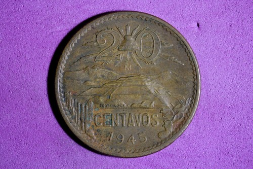 1945 Mo Mexico 20 Centavos Bronze Coin #M23050