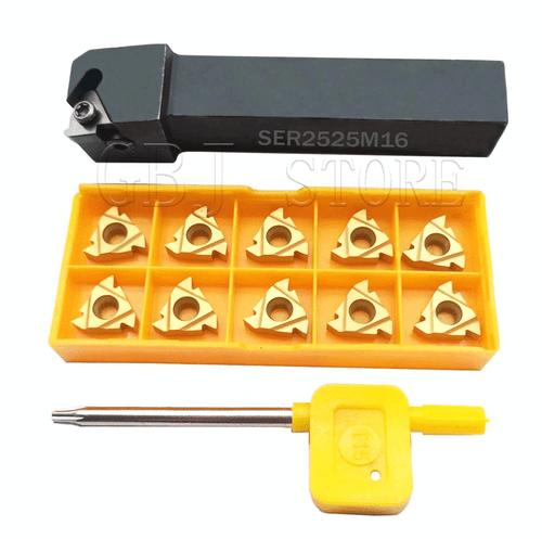 25mm SER2525M16 Indexable Threading Turning Insert 10pc 16ER AG60 Cutting Insert - Picture 2 of 6
