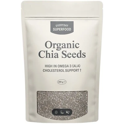 EVERYDAY SUPERFOOD Organic Chia Seeds Lab-Tested for Pesticides & Heavy Metal | Superior Black Seed