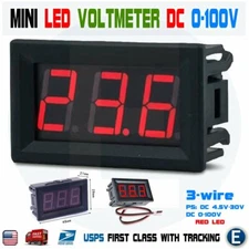 DC 0-100V 3-Wire Mini Digital Voltmeter Tester Module Red LED Display Panel 0.56