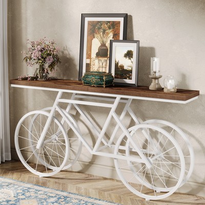 Tribesigns 71'' Long Console Table Industrial Entryway Table Behind Couch Sofa