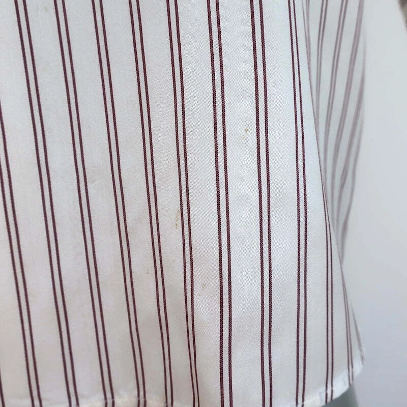 Christian Dior Striped Silk Blouse Cream/Red Size US 2 Long Sleeve Tunic Top - Image 4 of 4