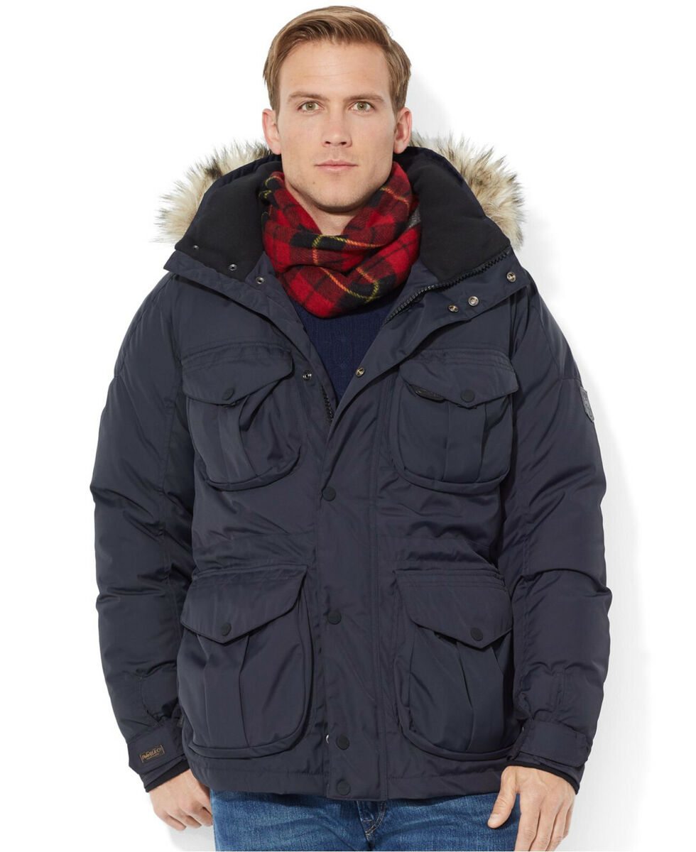 RLX Ralph Lauren Ranger Men's Blue Down Hooded Parka Jacket RLX Ralph Lauren Ranger Men's Blue Down Hooded Parka Jacket
