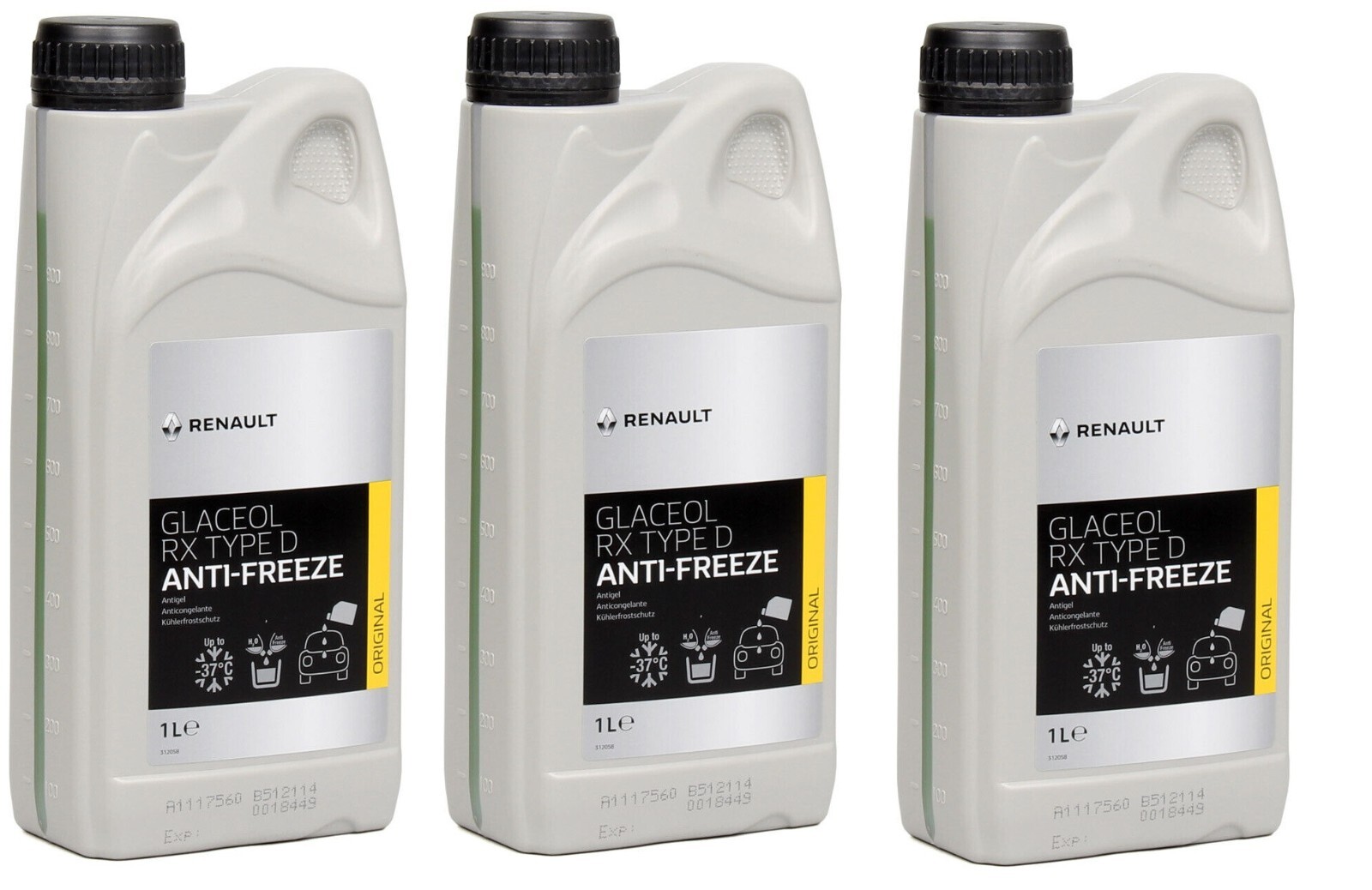 Liquide de refroidissement Renault Type D protection antigel et anti-surchauffe 3x1L