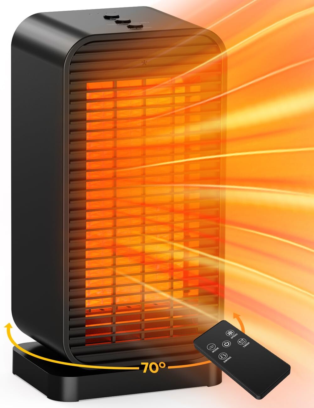 Space Heater, Portable Electric Heaters for Indoor Use with Thermostat, Fan M...-image