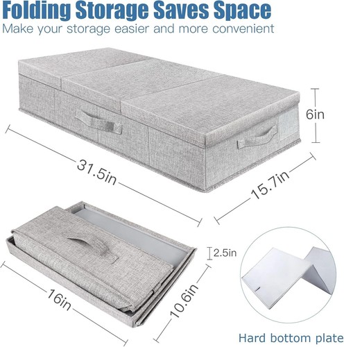 Versatile Foldable Underbed Storage Containers for Clothes & Shoes – Large Size - Picture 4 of 9