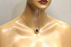 925 Sterling Silver Quartz solitaire gemstone pendant necklace 3.1g ladies 18" — photo 3