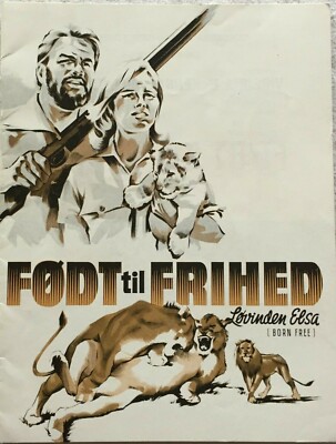 Born Free Virginia McKenna Bill Travers Geoffrey K 1966 Vintage Danish Movie ...