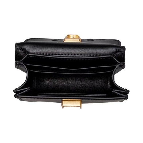 Mini Black Leather Wallet Crossbody Bag With Chain Brand New & - Picture 9 of 10