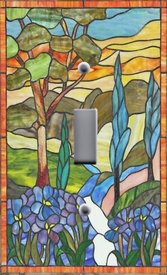 ART NOUVEAU STAINED GLASS VALLEY MEADOWS 2 image Light Switch Wallplate Outlets