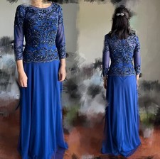 Mother’s Wedding Guest Dress Blue beaded A-line dress